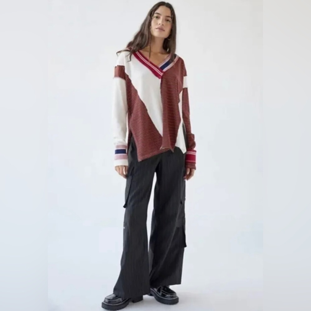 NWT BDG Urban Outfitters Frazer Spliced Slouchy Sweater Top Oversized Size Med